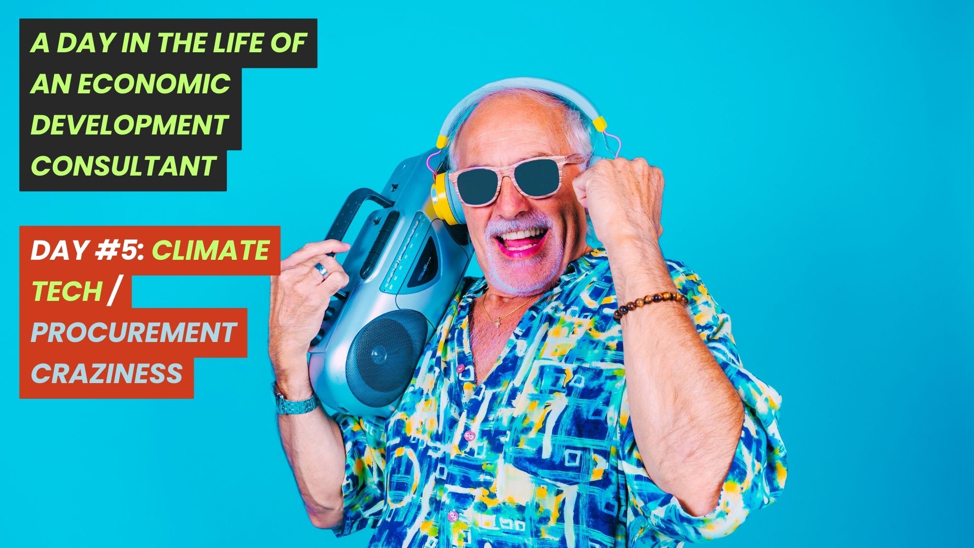 Crazy_happy Happy older guy in specs, with headphones and a boom box