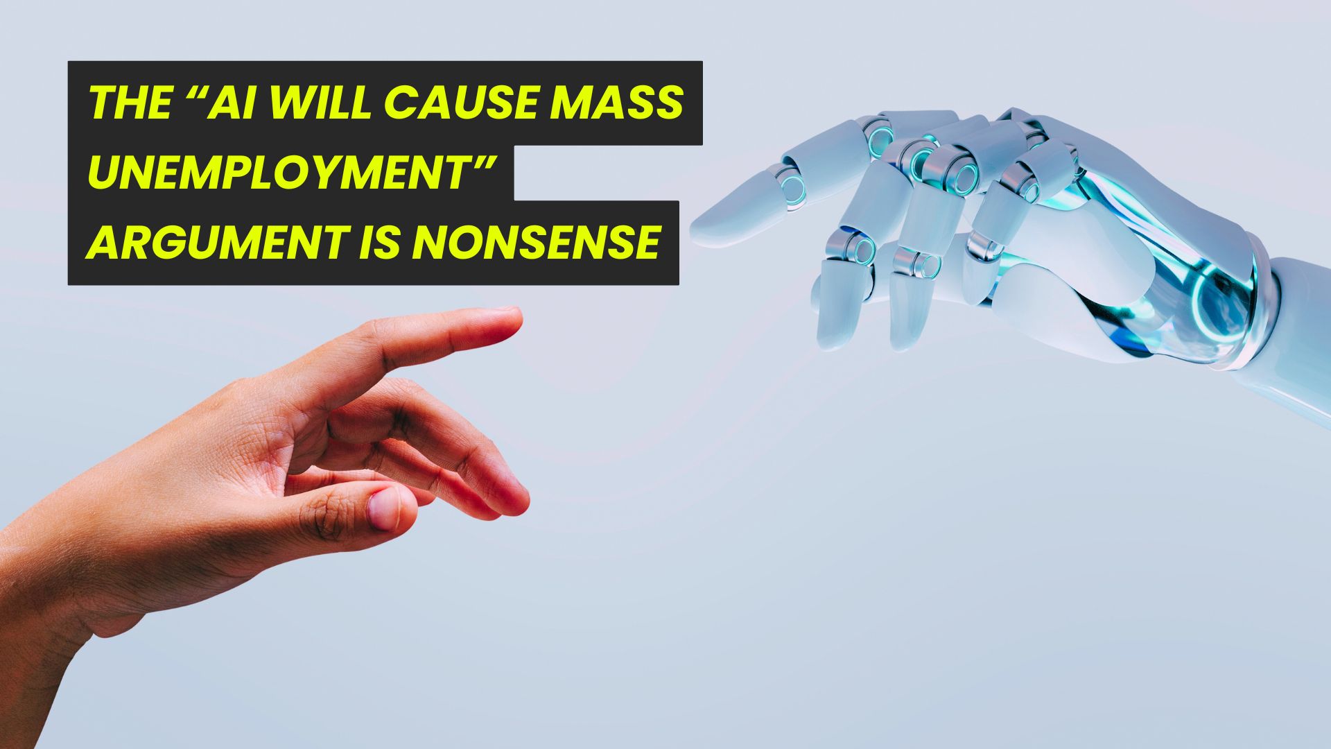 Robotic hand reaching out to human hand